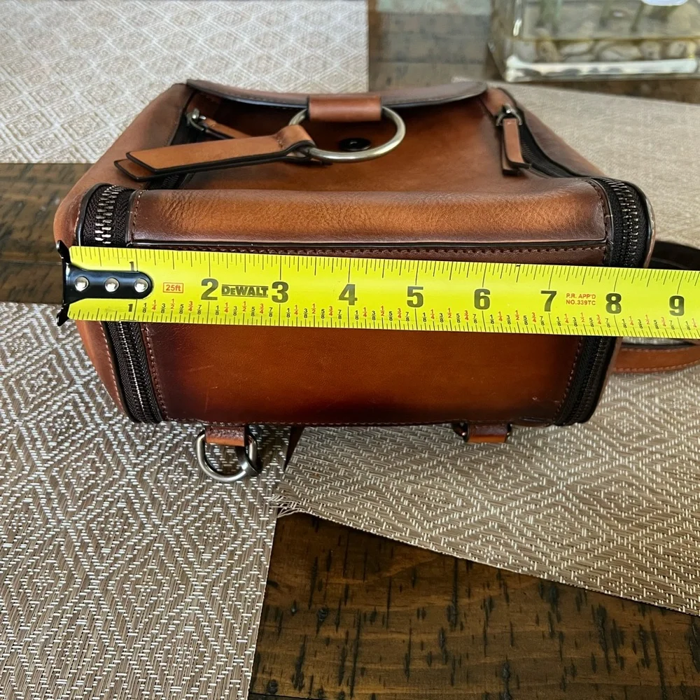 Women's Vintage Leather Backpack, New Buckle School Bag. - Picture 10 of 13